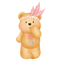 boho bear clipart png