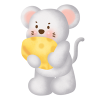 lindo clipart de rato e queijo png