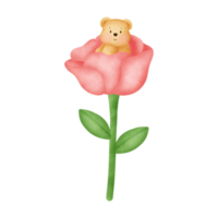 acuarela lindo oso de peluche png