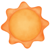 elementos de verão em aquarela png