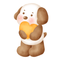 clipart de cachorro fofo em aquarela png