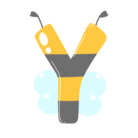 Alphabet illustration bee and honey. png