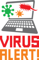 Computer virus alert icon - antivirus concept png