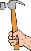 illustrazione del png del martello della tenuta della mano