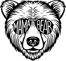 Mama Bear  - Grizzly with Aviator Sunglasses. Png Illustration.