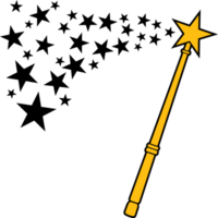 Magic wand black and white png