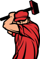 Worker holding a hammer - labor day design png