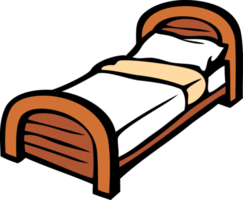 bed en kussen png kleurenillustratie