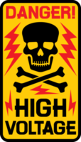 Danger high voltage sign png illustration