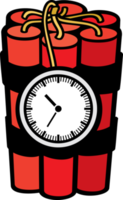 bastoncini di dinamite con illustrazione png del timer dell'orologio - bomba
