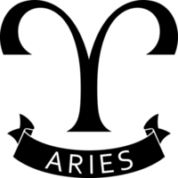 Aries sign - horoscope symbol, astrology icon. Png illustration.