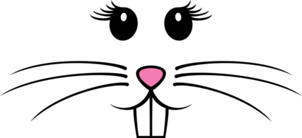 ilustração png de rosto de coelhinha