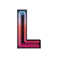 alfabeto de luz neon l png