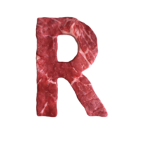Alphabet made of meat png