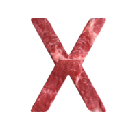 Alphabet made of meat png
