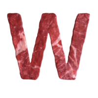 Alphabet made of meat png