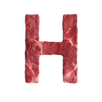 Alphabet made of meat png