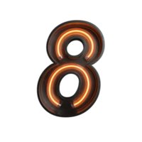 Number made from Neon Light png