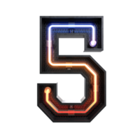 Number  made from Neon Light png