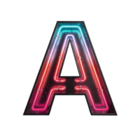 Neon Light Alphabet A png