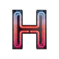 Neon Light Alphabet H png