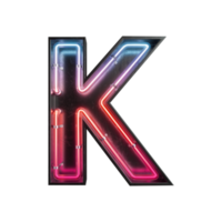 alfabeto de luz neon k png