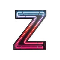 Neon Light Alphabet Z png
