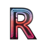 Neon Light Alphabet R png