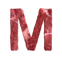 Alphabet made of meat png