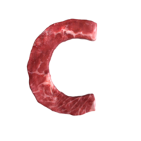 alfabeto feito de carne png