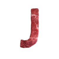 alphabet fait de viande png