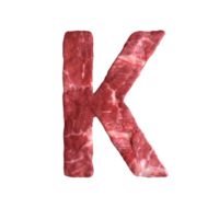 Alphabet made of meat png