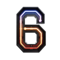 Number  made from Neon Light png