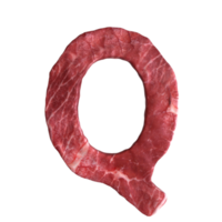 Alphabet made of meat png