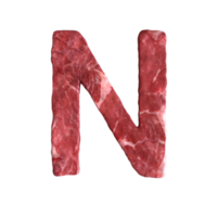 Alphabet made of meat png