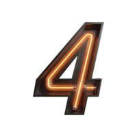 Number made from Neon Light png