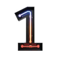 Number  made from Neon Light png