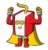 personaje de dibujos animados de libro de superhéroe