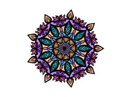mandala ornament met lint - kleurrijk png