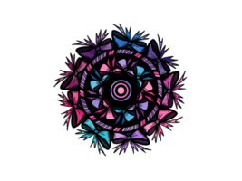 mandala ornament met lint - kleurrijk png