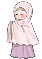 Hijab Character Prays Illustration png