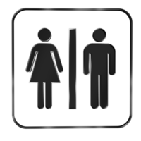illustration de signe 3d toilettes femmes et hommes. salle de bain, symbole des toilettes png