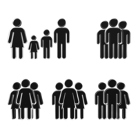 zaken en familie groeperen mensen 3d illustratie icon set png