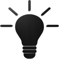 ampoule, idée silhouette noire icône illustration 3d