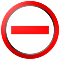 minteken icoon. overzicht rood min 3d pictogram illustratie png