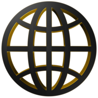 conjunto de ícones preto e dourado de ir para a ilustração 3d do símbolo da web