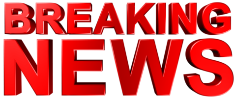 Breaking News Red 3D Text png
