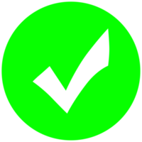 icono de marca de verificación verde brillante png