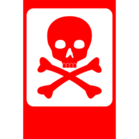 ícone de perigo de ossos cruzados de crânio. crânio de símbolo de perigo png