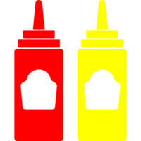 conjunto de iconos de botella roja y amarilla exprimida de ketchup png